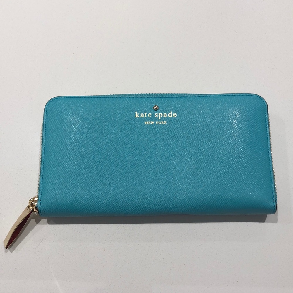 NEW Kate Spade Blue Leather Continental Wallet
